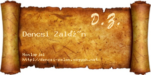 Dencsi Zalán névjegykártya
